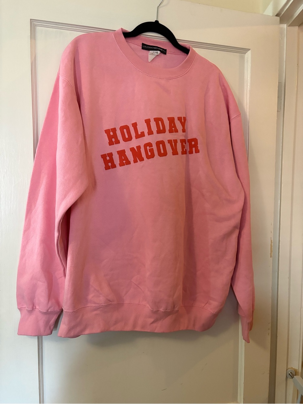 Lulusimon Studio fleece cotton-blend crewneck  pink sweatshirt